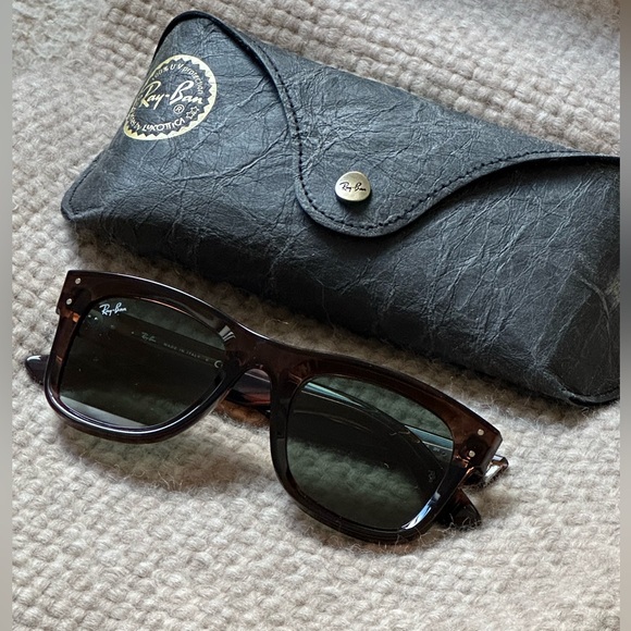 Ray-Ban Reverse Wayfarer Reverse RV R0502S Sunglasses With Leather Case, NWOT! - Picture 1 of 12